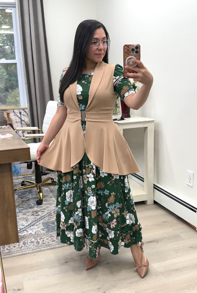 Beige High-Low Vest (blazer)