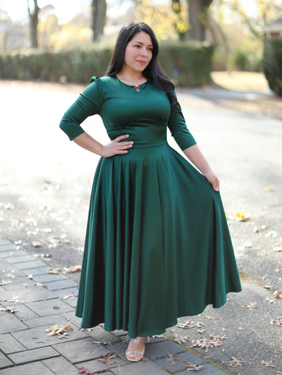 Nora Green Satin Maxi Dress