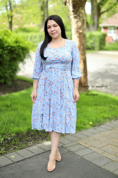 Zaira Celeste Floral Midi Dress