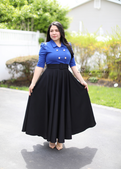 Alma Royal Blue / Black Maxi Dress