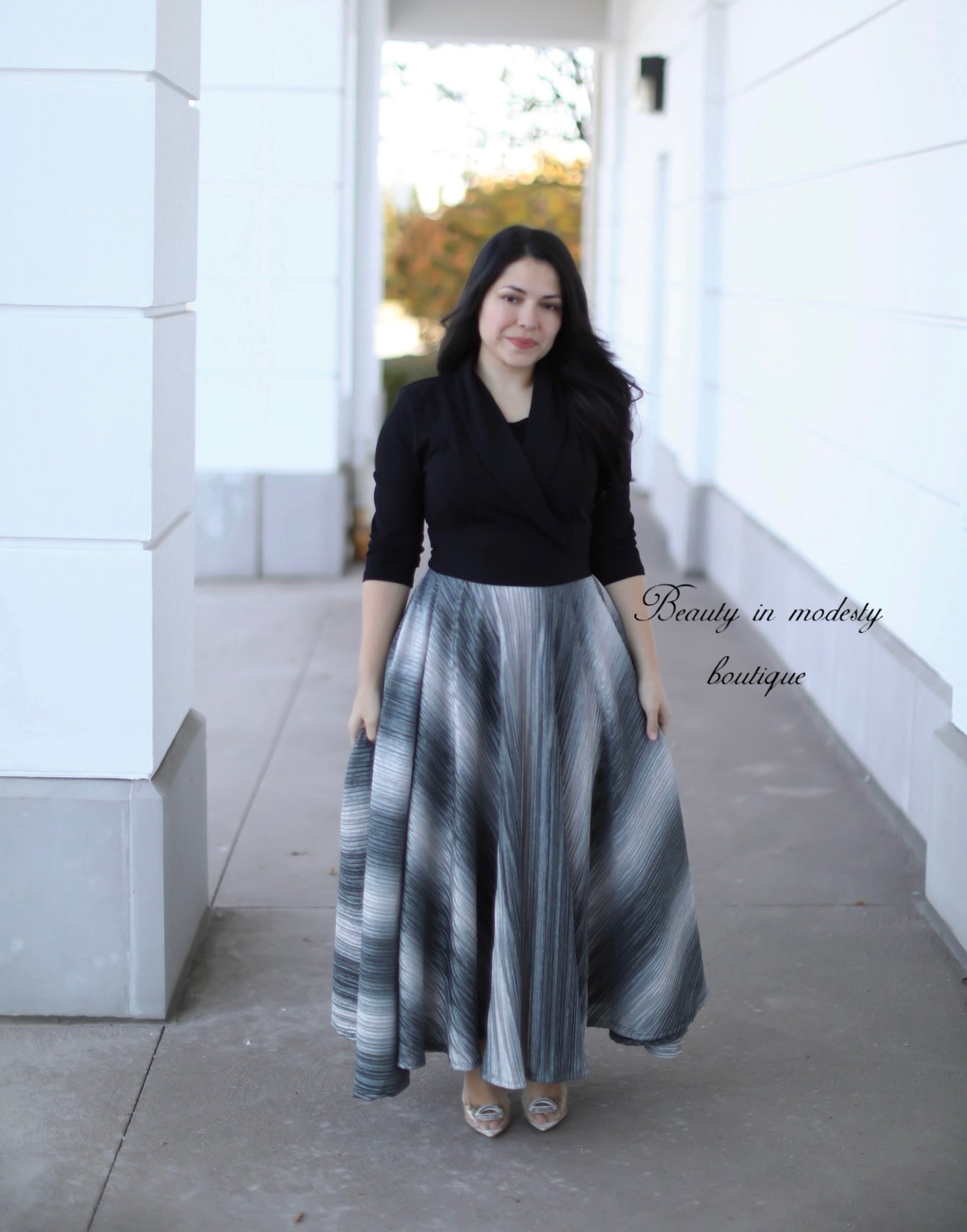 Abigail Black Holiday Maxi Dress