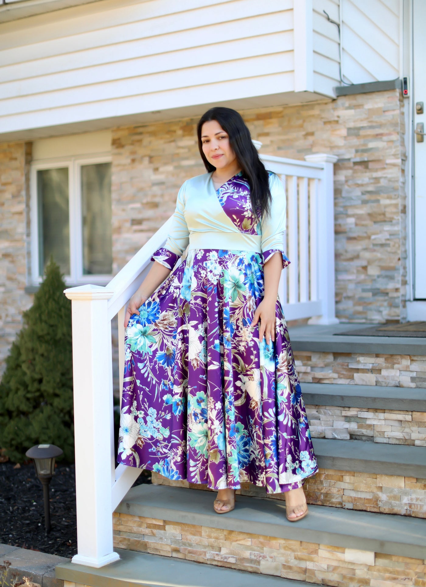 Cloe Floral Mint Maxi Dress