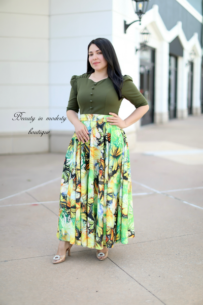 Zamaria Olive Maxi Dress