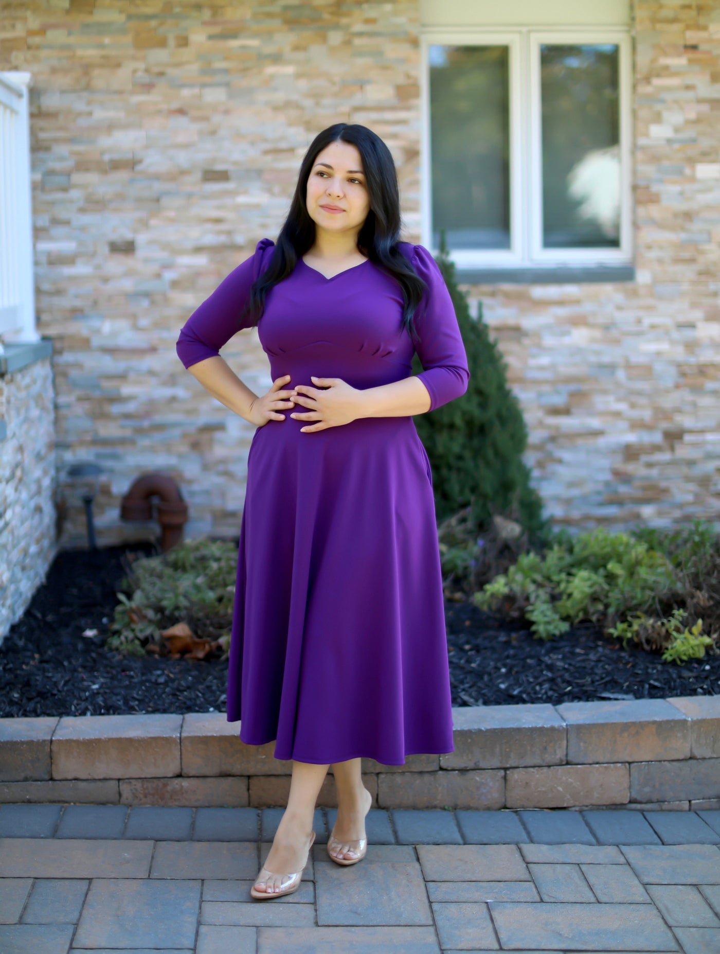 Emmie Purple Midi Dress