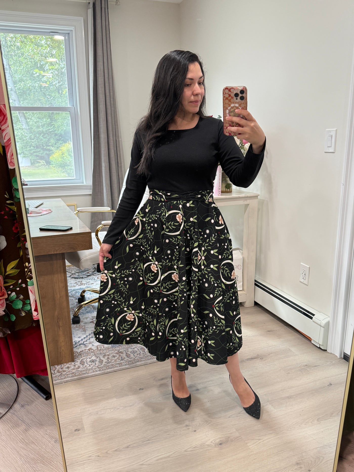 Patricia Black Floral Midi Dress