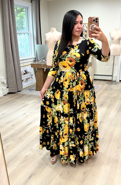 Soft Fabric Black Maxi Dress