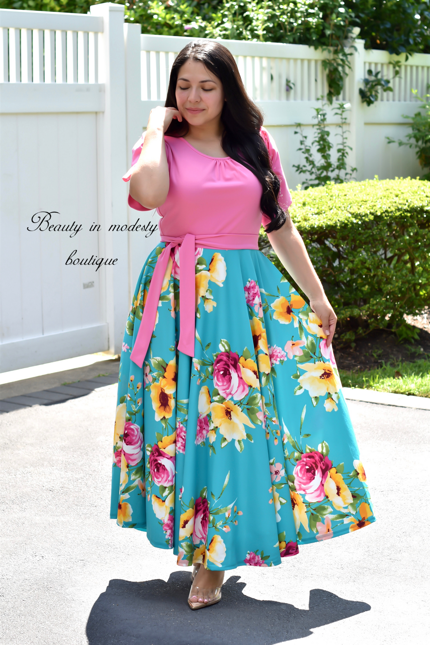 Cataleya Pink/Celeste Maxi Dress