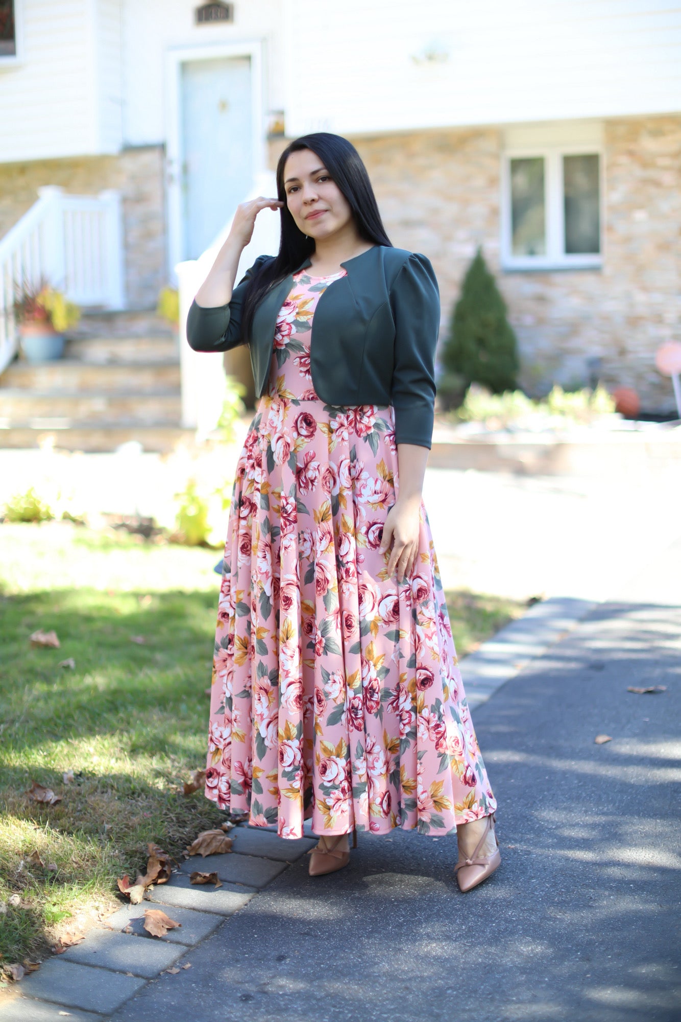 Kendra Olive Pink Maxi Dress