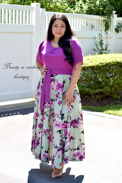 Cataleya Purple/Celeste Maxi Dress