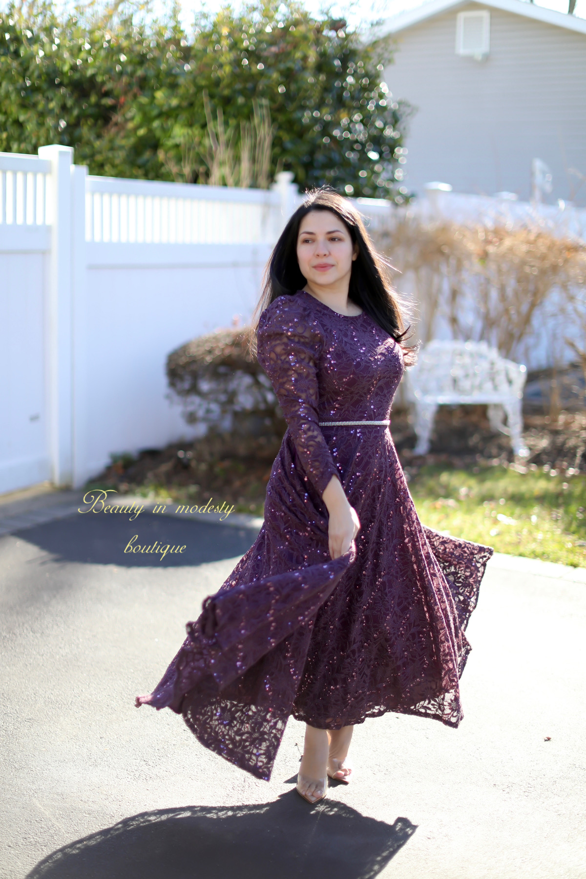Valentina Off Purple Maxi Dress