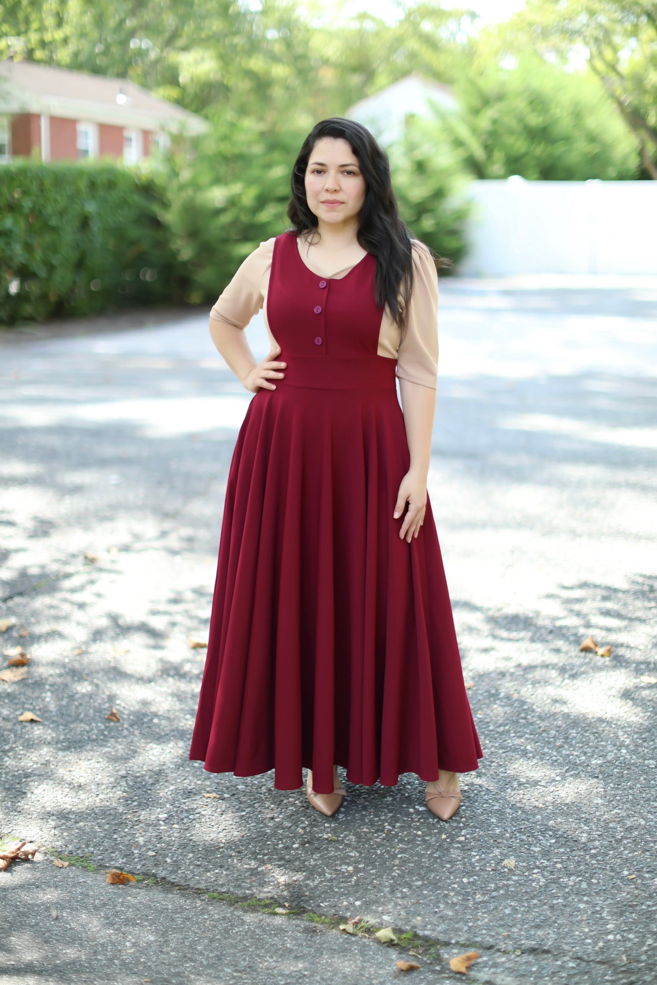 Zoe Burgundy jumper Maxi Dress