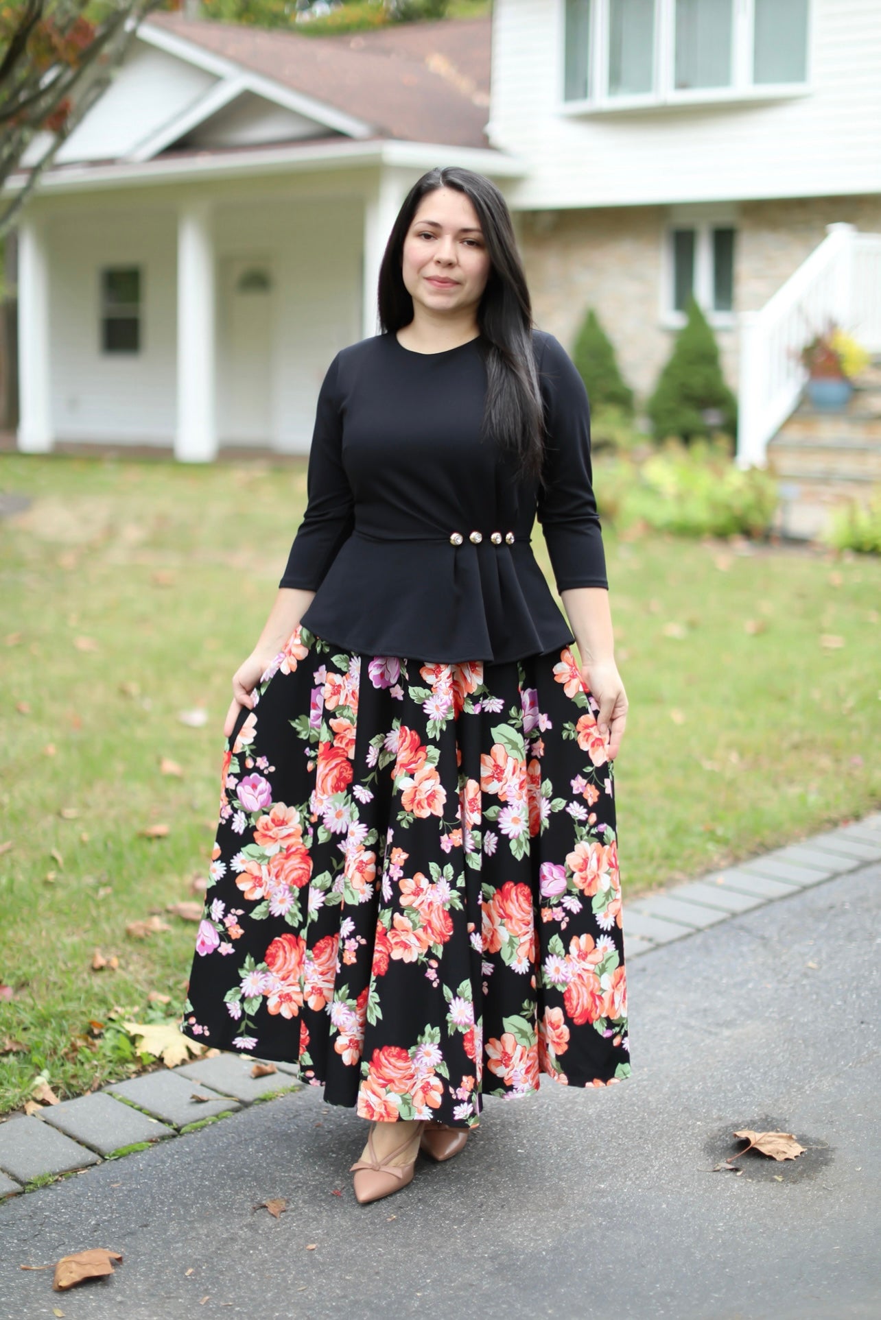 Hope Black Floral Maxi Dress