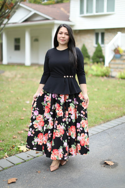 Hope Black Floral Maxi Dress