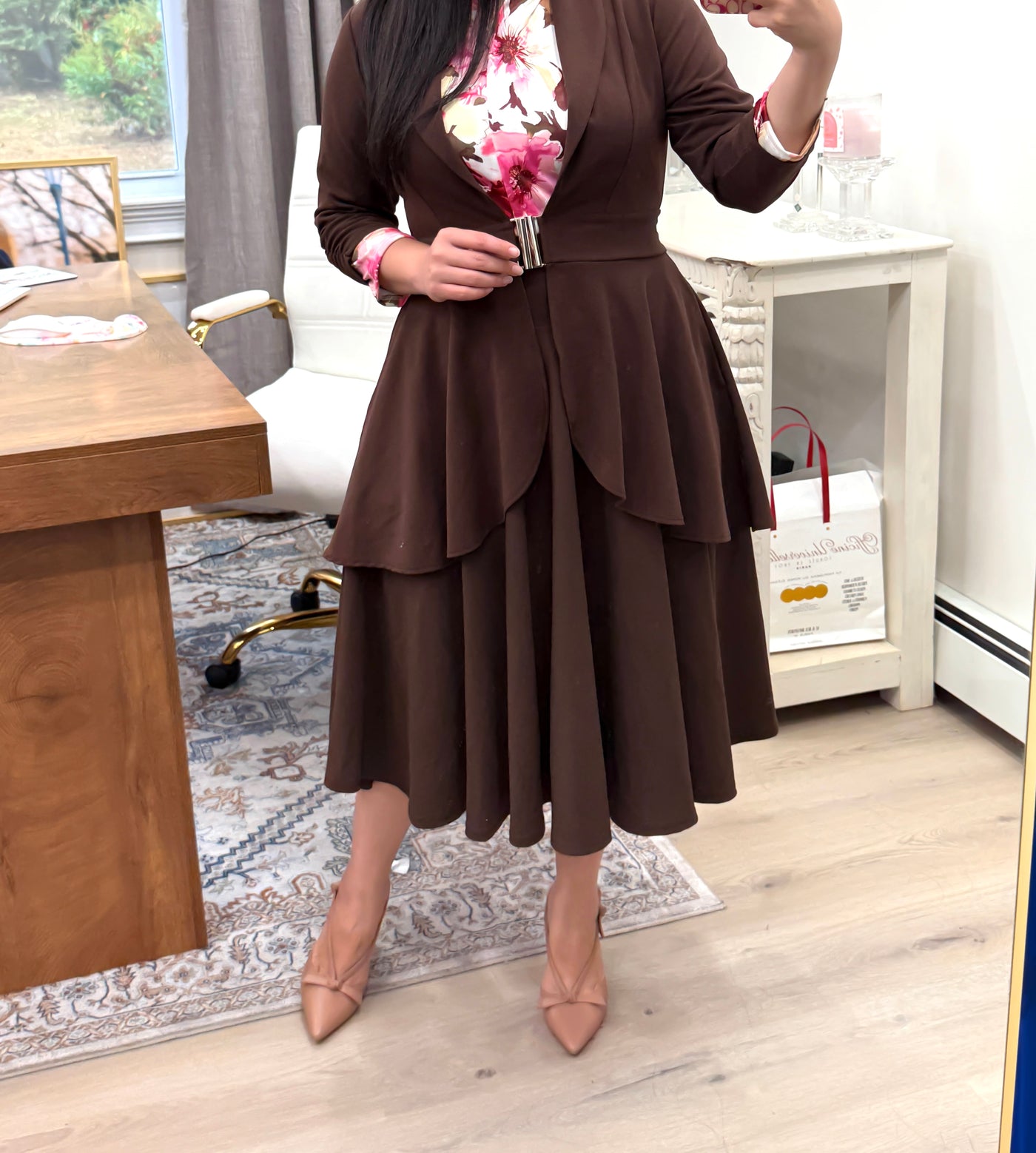 Brown Midi Skirt