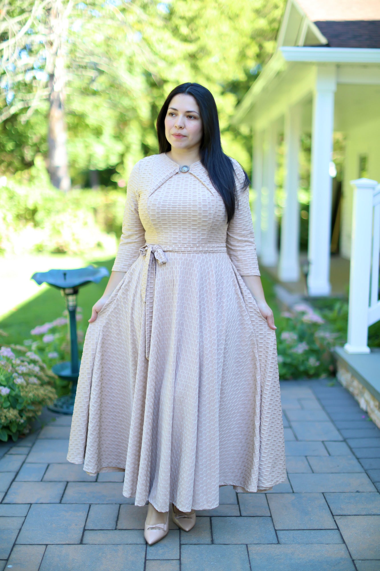Beige Moroccan Maxi Dress