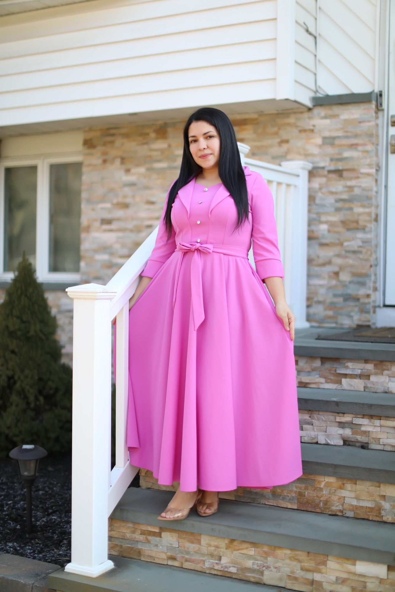 Eliana Pink Maxi Dress