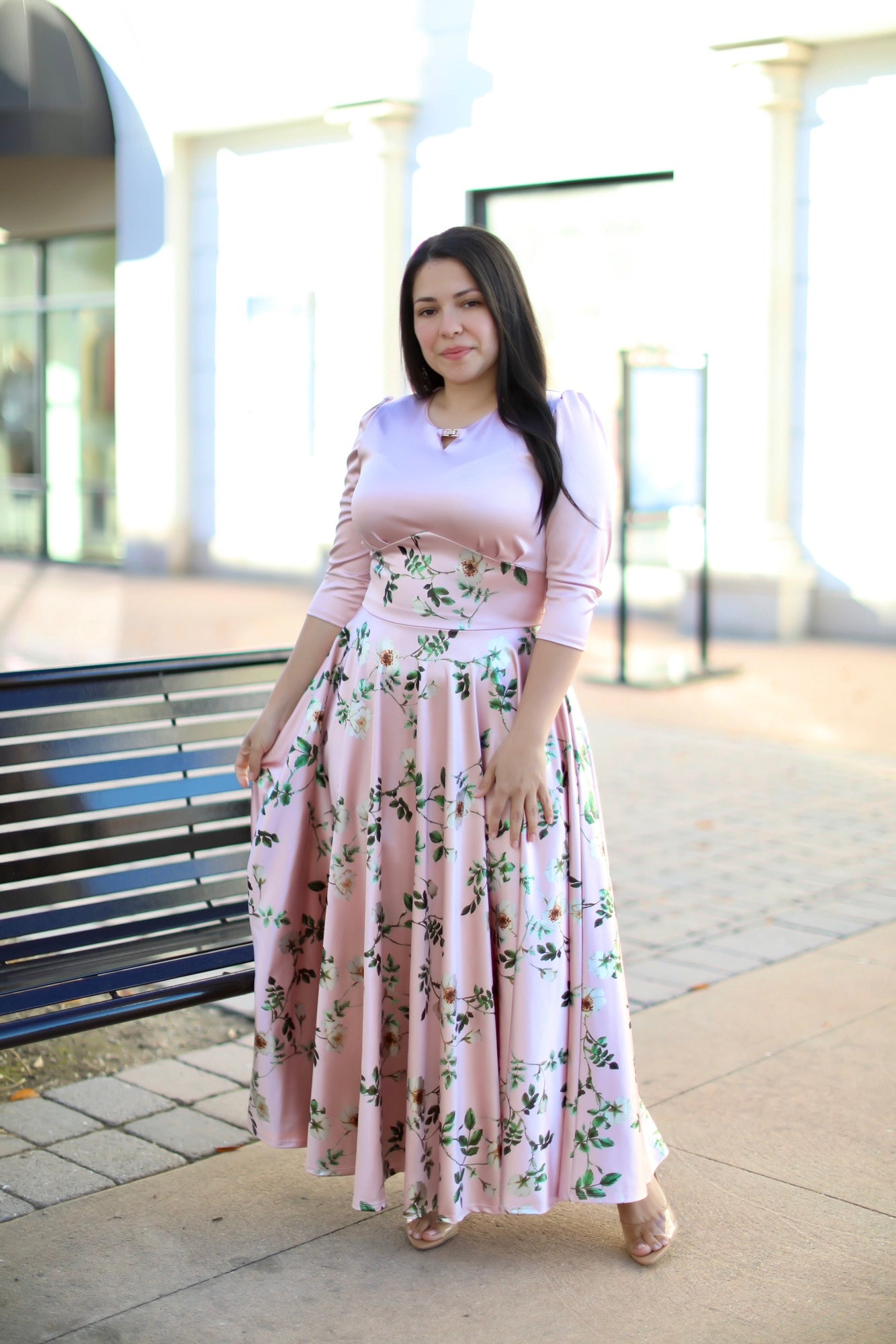 Rosita Floral Satin Maxi Dress