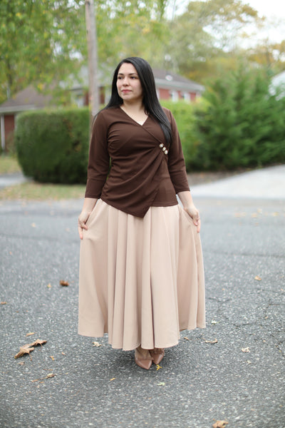 Nude Maxi Skirt