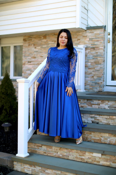 Regina Royal Lace Maxi Dress