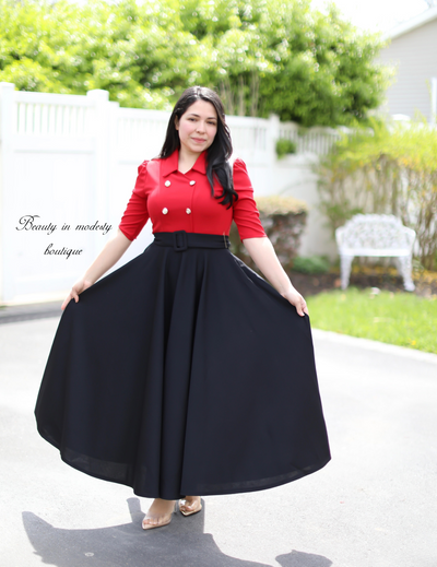 Alma Red / Black Maxi Dress