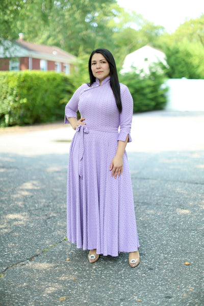 Lilac Strechy Maxi Dress