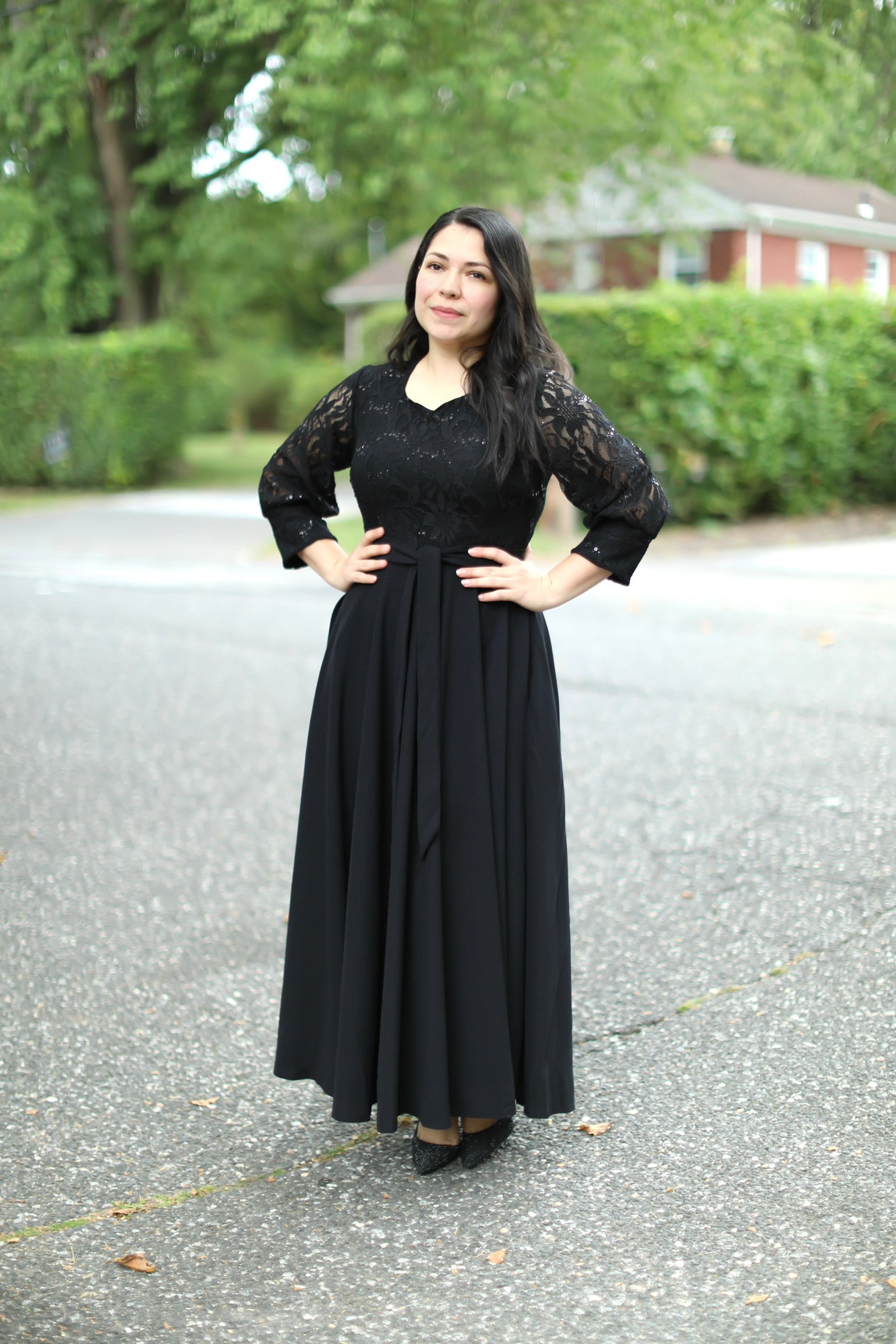 Black Sequins Maxi Dress