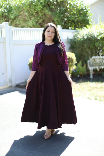 Eggplant Lace Maxi Dress