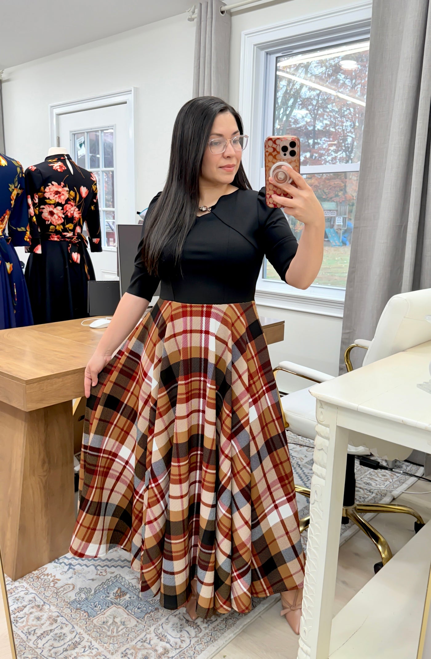 Moroccan Plaid Maxi Dress