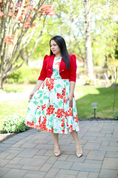 Adeline avory Red Midi Dress