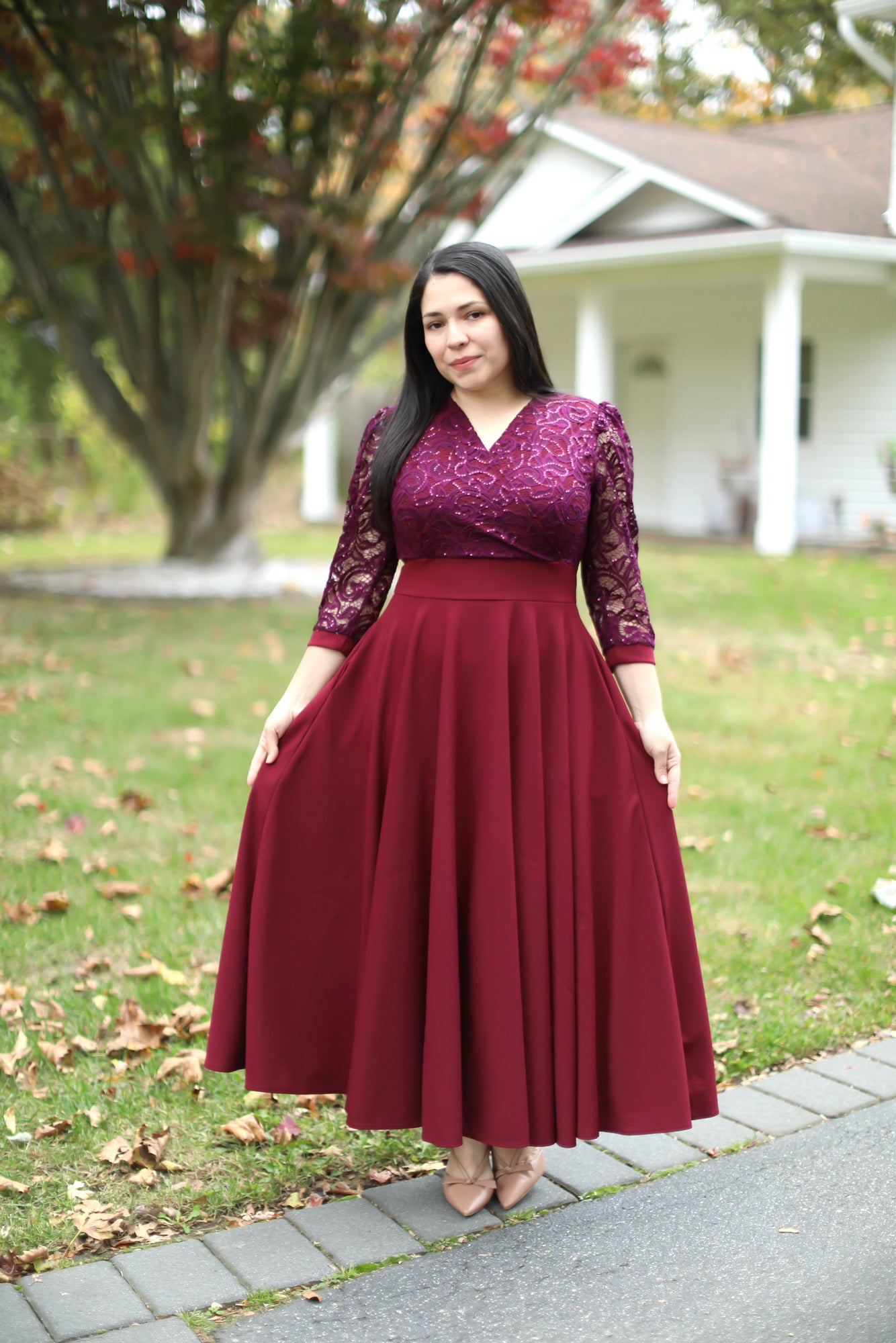 Burgundy Holidays Maxi Dress