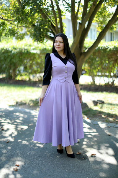 Black Lilac Overall Maxi Dress