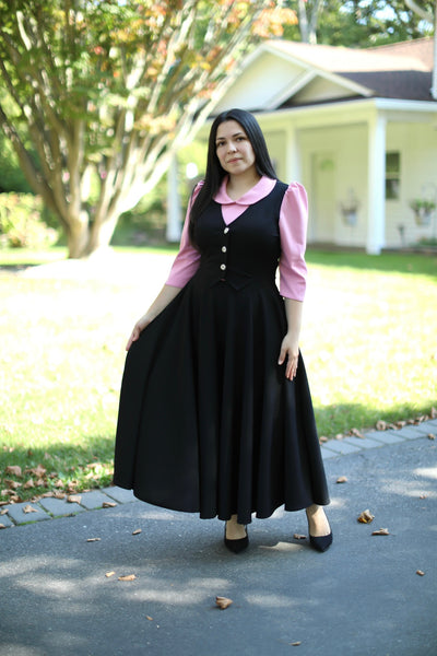 Rosa Palo Black Overall Maxi Dress