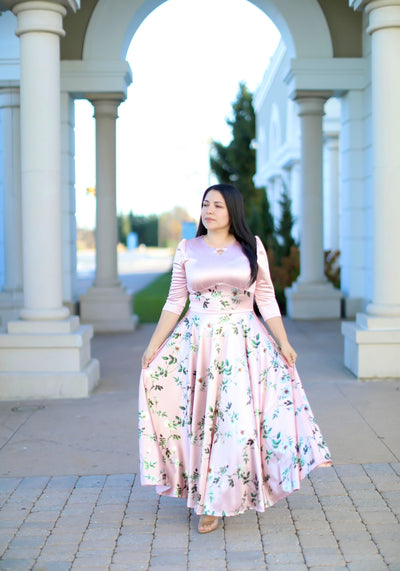 Rosita Floral Satin Maxi Dress