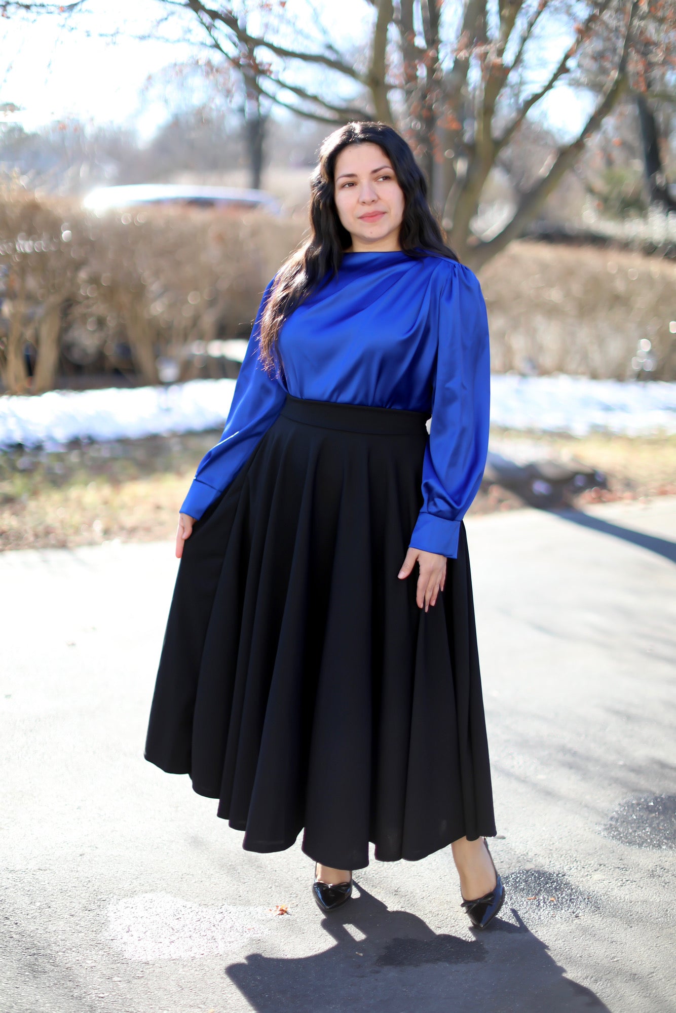 Black Maxi Skirt With Pockets