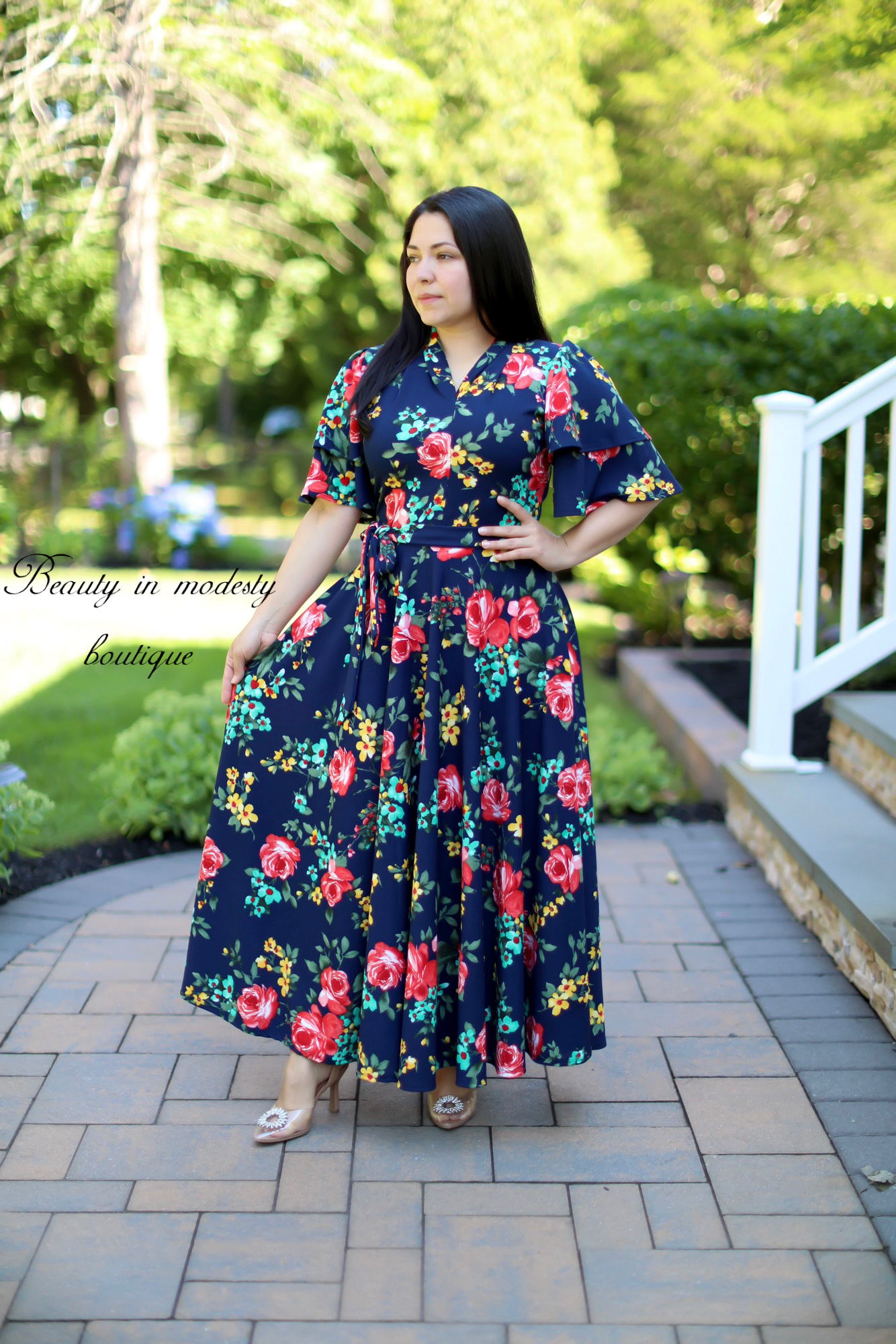 Arlet Navy Floral Maxi Dress