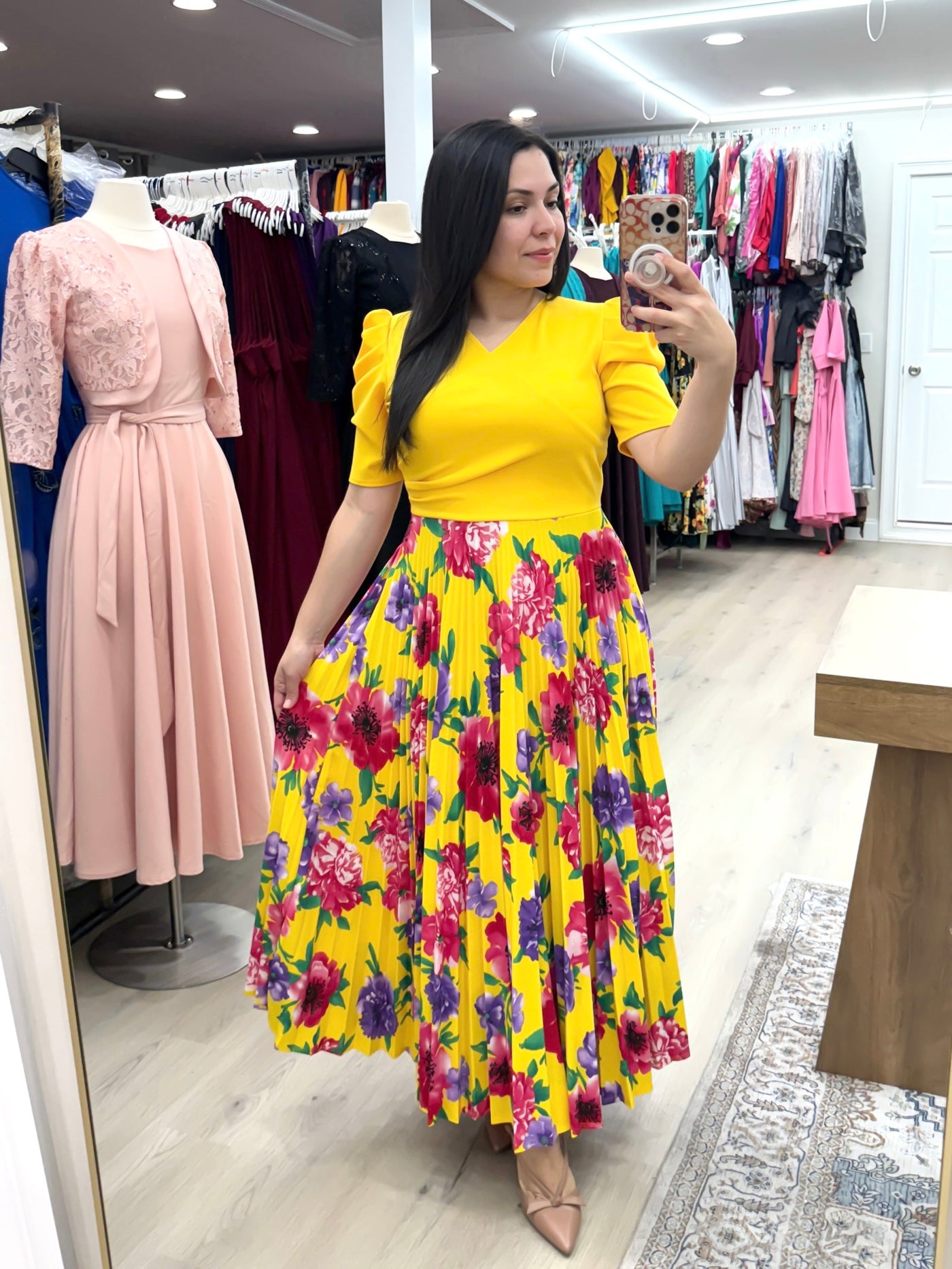 Yellow Flowers Maxi Dress