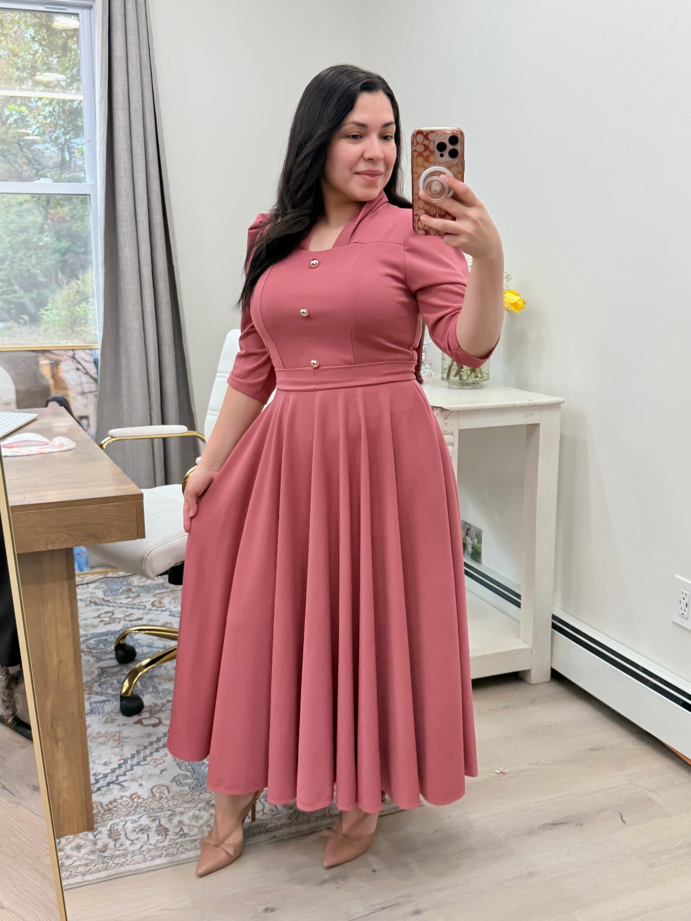 Marilyn Rosa Maxi Dress