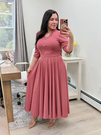 Marilyn Rosa Maxi Dress