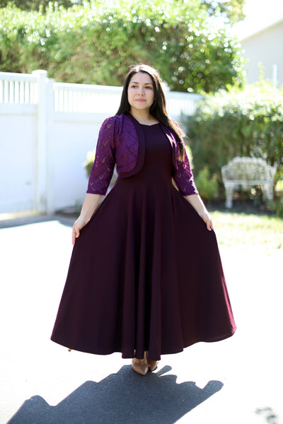 Eggplant Lace Maxi Dress