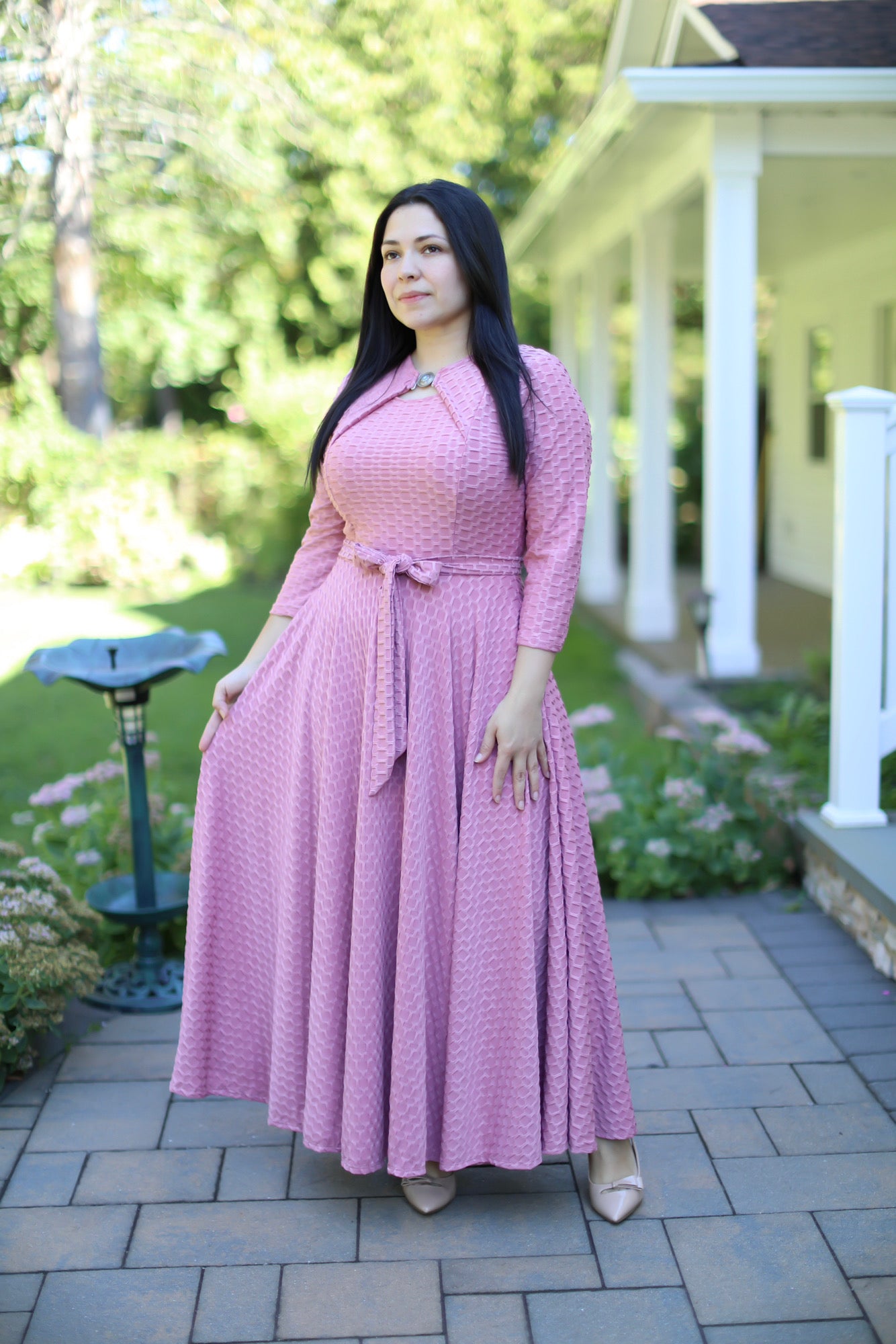 Dusty Pink Moroccan Maxi Dress