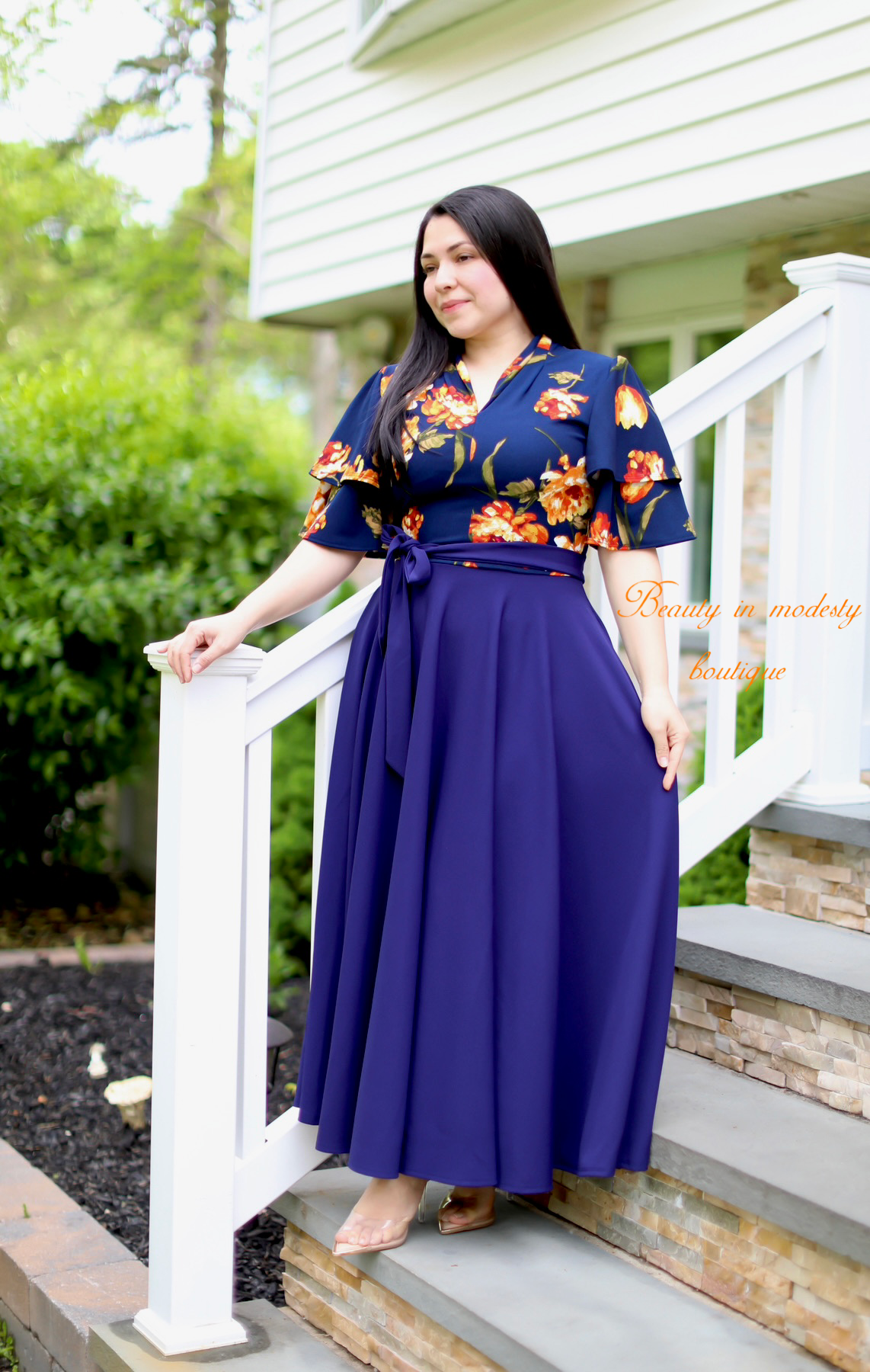 Arlet Navy Floral Maxi Dress