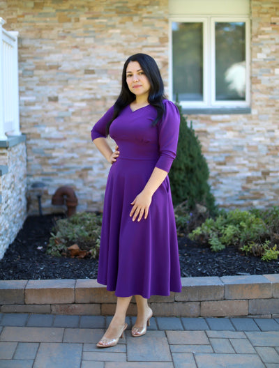 Emmie Purple Midi Dress