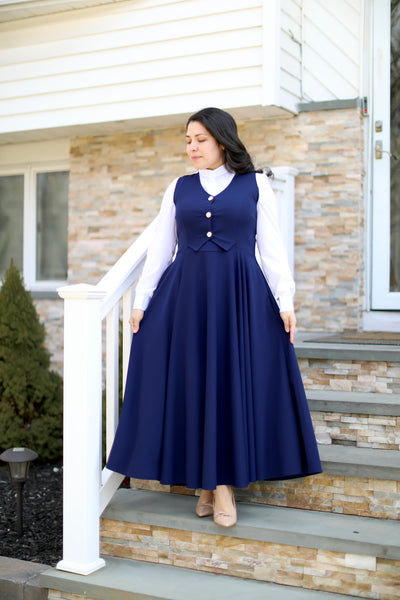 Navy Jumper Vest  Dress