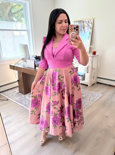 Pink Metallic Maxi Dress
