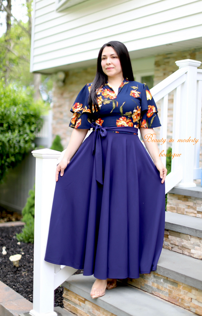 Arlet Navy Floral Maxi Dress