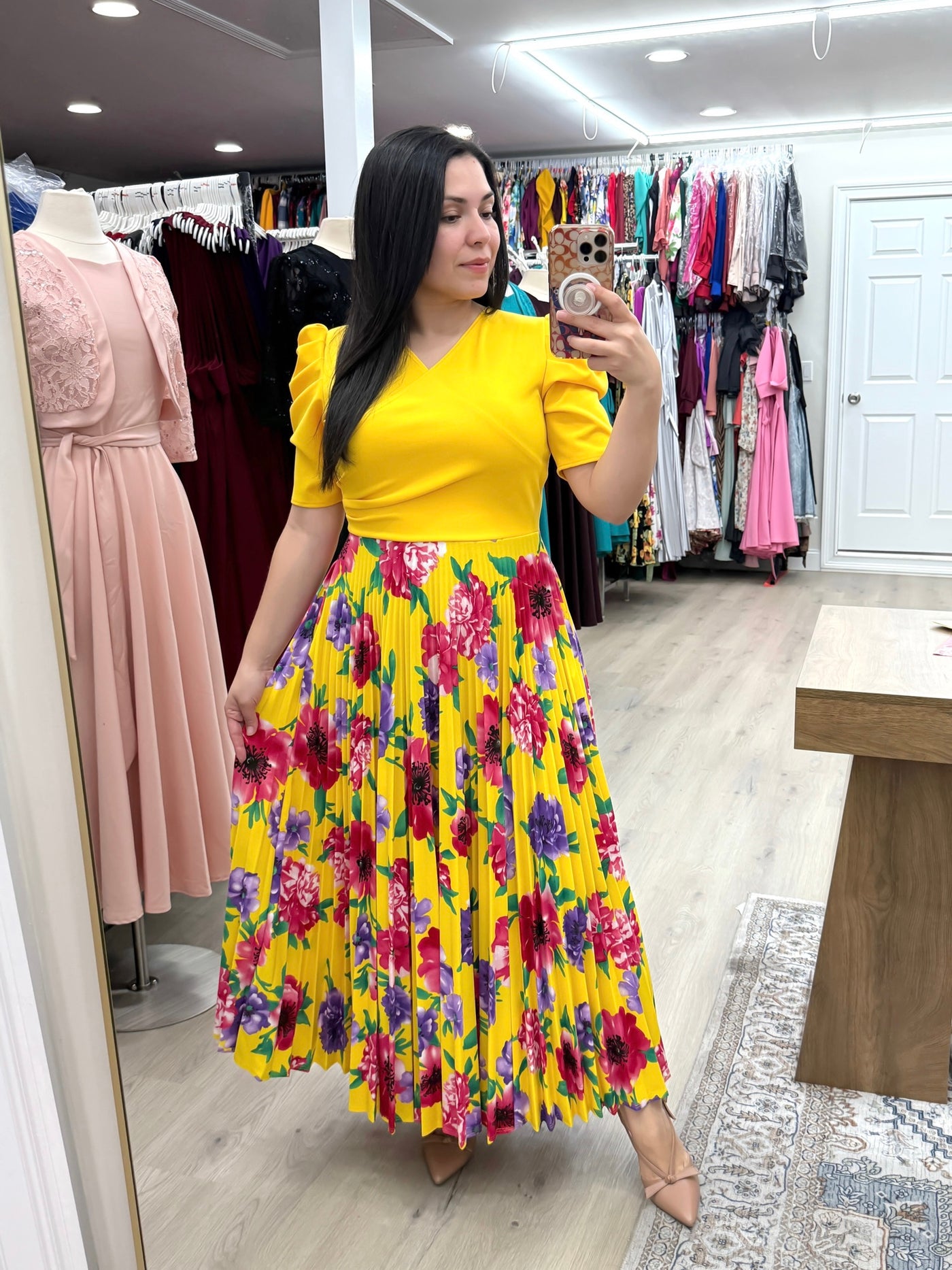 Yellow Flowers Maxi Dress