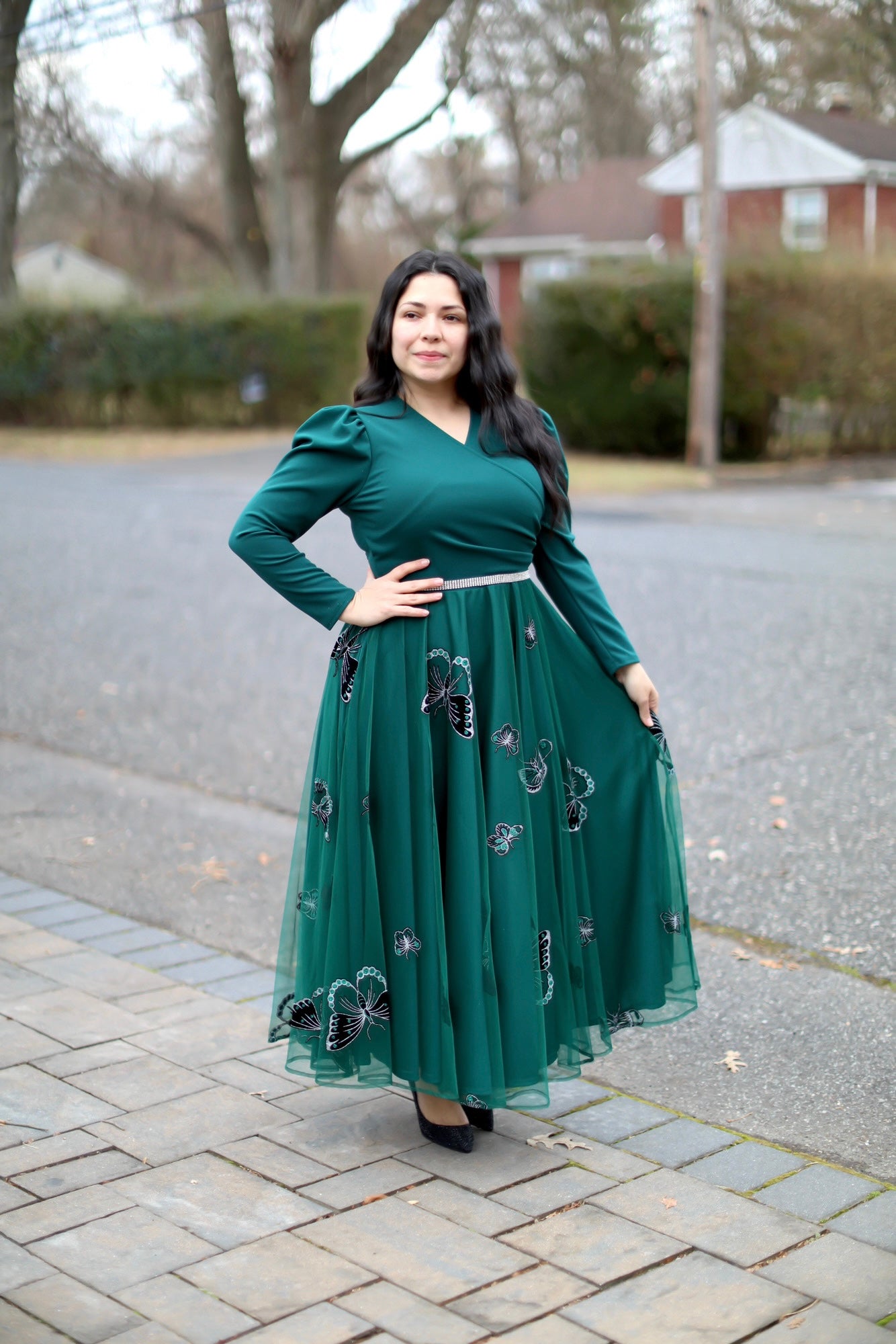 Kelly Green Tulle Maxi Dress