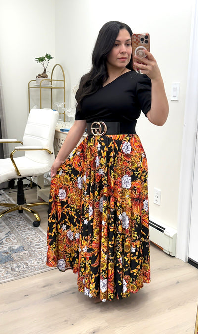 Ivanka Black Floral Maxi Dress
