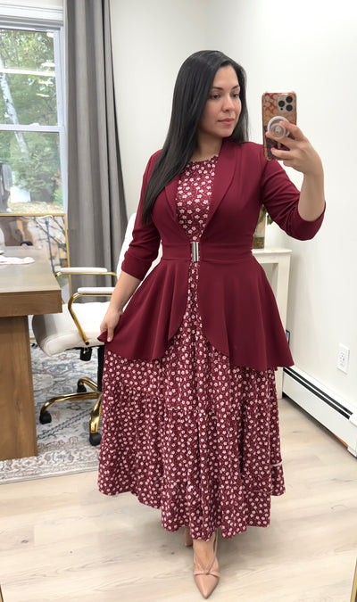 Burgundy High Low Blazer