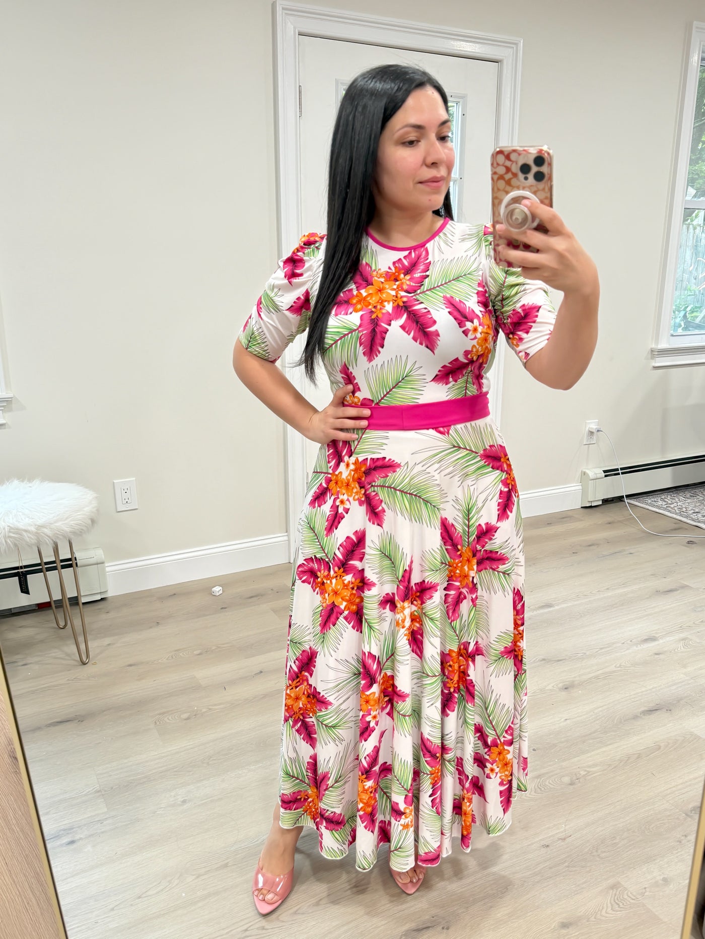 Jersey Beach Fuscia Maxi Dress